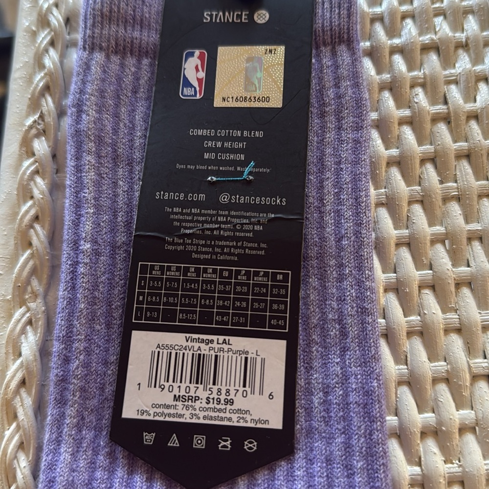 Stance NBA Los Angeles Lakers Vintage Purple Socks NWT - Picture 9 of 11